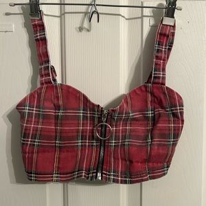 Forever 21 plaid zip up top size small.